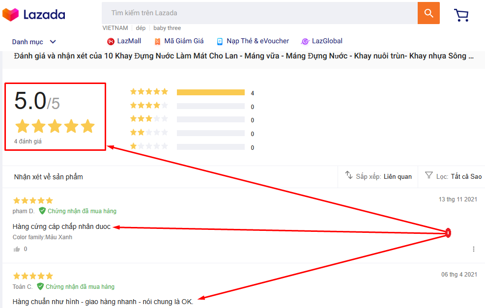 đánh giá 10 máng vữa sông hồng lazada