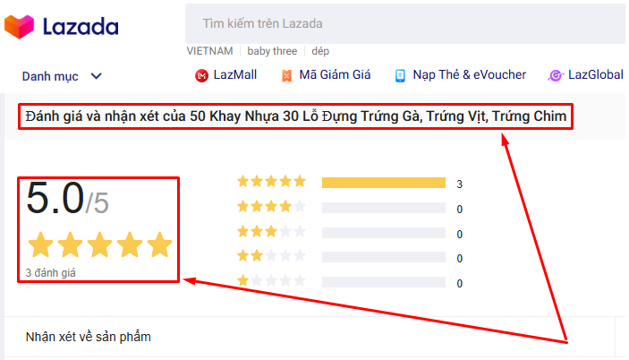 đánh giá 50 khay trứng Lazada