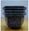 5 Chậu nhựa Bonsai lục giác đá đen 200x120