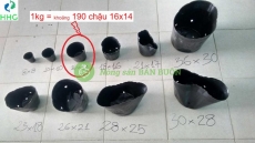 Chậu Nhựa Mềm Ươm Cây 16x14 – Túi Bầu Dẻo Bền, Thoát Nước Tốt, 1kg ≈ 190 Chậu