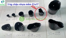 3kg chậu nhựa mềm ươm cây 21x17 - Bịch, túi bầu 21x17; 3kg = khoảng 240 chậu 21x17; GIÁ TỐT CẬP NHẬT 2025