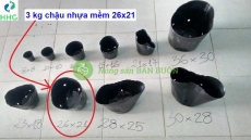 3kg chậu nhựa mềm ươm cây 26x21 - Bịch, Túi bầu 26x21; 3kg = 123 chậu 26x21; GIÁ TỐT CẬP NHẬT 2025