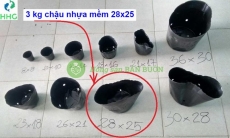 3kg chậu nhựa mềm ươm cây 28x25 - Bịch, Túi bầu 28x25; 3kg = 90 chậu 28x25; GIÁ TỐT CẬP NHẬT 2025