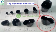 3kg chậu nhựa mềm ươm cây 30x28 - Bịch, Túi bầu 30x28; 3kg = khoảng 90 chậu 30x28; GIÁ TỐT CẬP NHẬT 2025