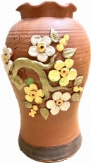 Bình gốm Tài Lộc, hoa văn đắp nổi, sang trọng, thịnh vượng may mắn cho người sở hữu!