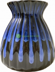 Bình / Lọ Nơm Cá men Xanh Đen KT: 15x10x15cm (cao x miệng x bụng), Gốm sứ Kim Lan