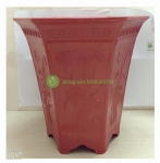 1 Chậu Nhựa Trồng Hoa, Cây Cảnh Lục Giác LGC280  Màu Đỏ