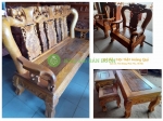 Bộ bàn ghế gỗ Lát (tay 12cm) sang trọng và truyền thống cho phòng khách gia đình!
