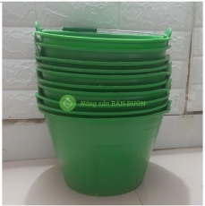 10 Xô Nhựa Xanh Lá Cây Đa Năng – Đựng Nước, Tưới Cây, Xách Hồ, Xách Vữa, Đựng Đồ – Kích Thước 28x18cm, Có Quai Xách