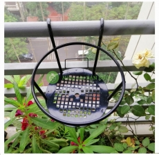 GIỎ SẮT Treo Chậu Hoa Ban Công Hình Tròn - Màu Đen
