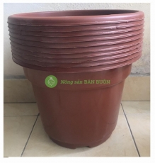10 Chậu Nhựa Trồng Hoa, Cây Cảnh AB400 CN Màu Nâu 
