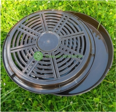 Khay Trà, Khay đựng Ấm Chén, Khay Nhựa Gỉa Gỗ Hình Tròn, No.5670 nhựa Việt Nhật, đường kính 30cm, cao 4cm - Hàng Loại 1
