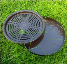 Khay Trà, Khay đựng Ấm Chén, Khay Nhựa Gỉa Gỗ Hình Tròn, No.5670 nhựa Việt Nhật, đường kính 30cm, cao 4cm - Hàng Loại 1