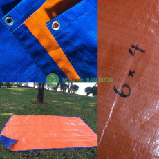 Bạt Che Nắng Mưa Công Trình PE Cam Xanh 6x4M (24m²) - Dày Dặn, Chống Thấm, Giá Rẻ