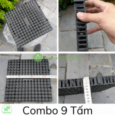 Bộ 9 Vỉ Nhựa Thoát Nước Chống Ngập 34x34x3cm – Lắp Đặt Dễ Dàng, Dùng Cho Sân Vườn (1m²)