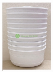 10 Chậu Ốp Tường Bán Nguyệt No: 280x140x160 Trồng Hoa Màu Trắng 
