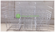 5 Giỏ Sắt Số 1, KT 64x21x18Cm - Màu Trắng Treo Chậu Hoa Ban Công Hình Chữ Nhật 