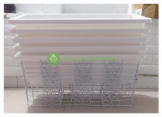 Combo 5 Giá sắt Số 1 HCN KT 64x21x18Cm - Màu Trắng +5 Máng Đại Trắng 67X24X19Cm - Màu Trắng