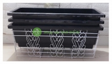 Combo 3 Giá sắt Số 1 HCN 64x21x18Cm - Màu Trắng + 5 máng Đại Đen 67X24X19Cm - Màu Đen