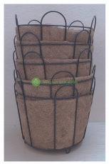 5 Chậu Sơ Dừa Khung Sắt Kích Thước 23x20 cm (ĐK Miệng x Cao) Trồng Hoa, Cây Cảnh