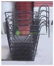 5 Giỏ Sắt Vuông 24x23cm - Màu ĐEN - Dùng Treo Chậu Hoa Ban Công