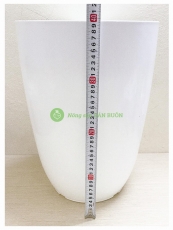  Chậu Nhựa Bom Trơn 300x400, KT:  30x40 (ĐK Miệng x Cao) Cm, Hình Tròn, Màu Trắng Trồng Hoa, Cây Cảnh, Sản Xuất: Binh Thuan Holdings