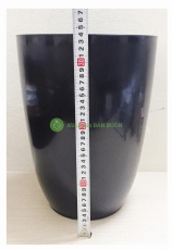 Chậu Nhựa Bom Trơn 260x340, KT:  26x34 (ĐK Miệng x Cao) Cm, Hình Tròn, Màu Đen Trồng Hoa, Cây Cảnh, Sản Xuất: Binh Thuan Holdings