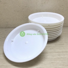 10 Khay Đĩa Lót Đế Chậu D120 Binh Thuan Plastics - Màu Trắng