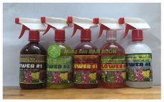 Combo chế phẩm dinh dưỡng hữu cơ, trị nấm, trị côn trùng FLOWER 1-5, thể tích: 500ml/ chai