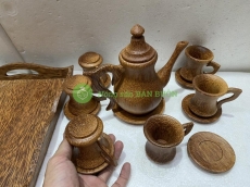 BỘ BÌNH TRÀ LỚN 6 LY LÀM TỪ GỖ DỪA-315