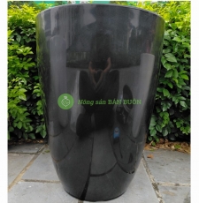 Chậu Nhựa Bom Trơn 350x470, KT: 35x47 (ĐK Miệng x Cao) Cm, Hình Tròn, Màu ĐEN Trồng Hoa, Cây Cảnh, Sản Xuất: Binh Thuan Holdings