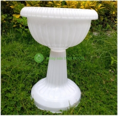 Chậu LY nhựa kèm ĐẾ tách rời, trồng hoa, cây cảnh, sen... Size2 (Trung Bình) Kt: 30x40 (miệng x cao)