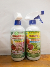 COMBO 2 chai Dung dịch hỗ trợ cây trồng FLOWER 1 và FLOWER 2  - kích thích ra hoa Đầm chồi mạnh - Đẻ nhánh khỏe